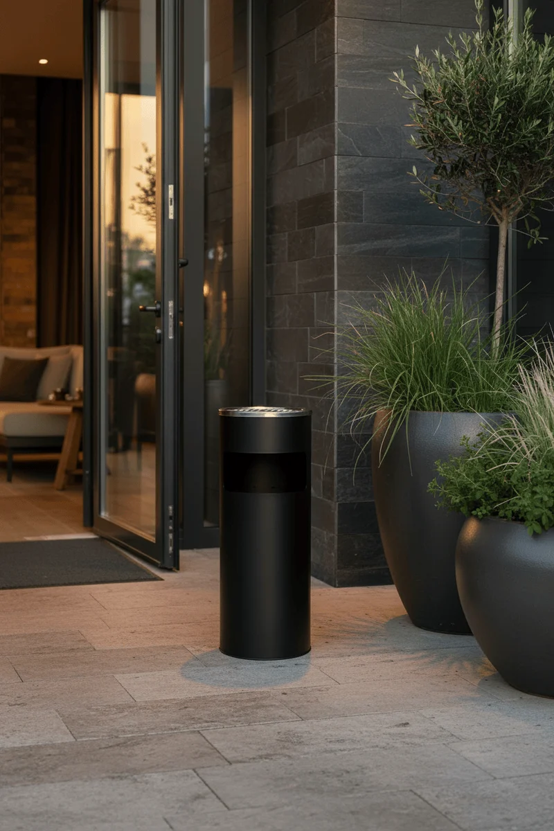 Poubelle Dark Smoke Poubelle Cendrier Cylindrique