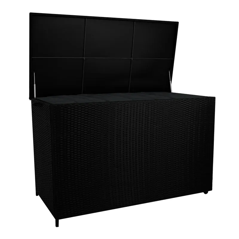 Coffre de Rangement d'Extérieur en Rotin Noir - 996 L