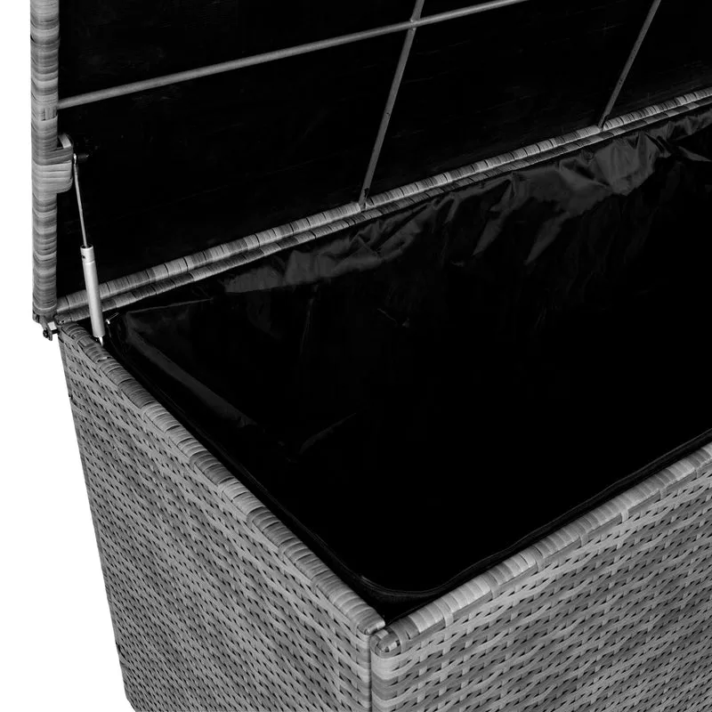 Coffre de Rangement d'Extérieur en Rotin Gris - 700 L