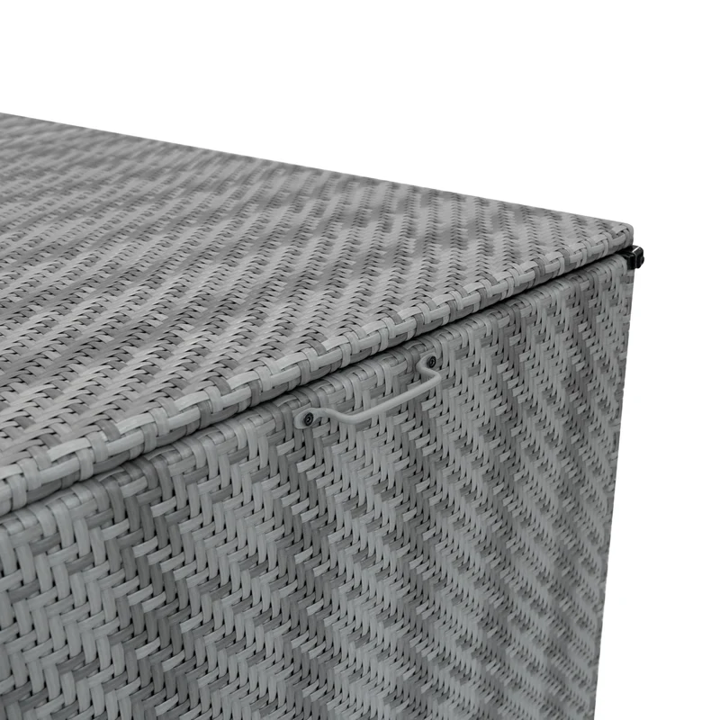Coffre de Rangement d'Extérieur 996 L en Rotin Gris