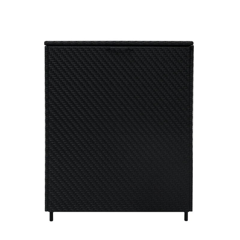 Coffre de Rangement d'Extérieur 996 L en Rotin Noir