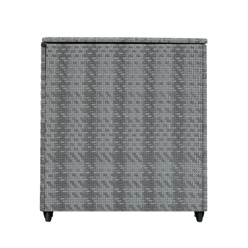 Coffre de Rangement d'Extérieur 700 L en Rotin Gris