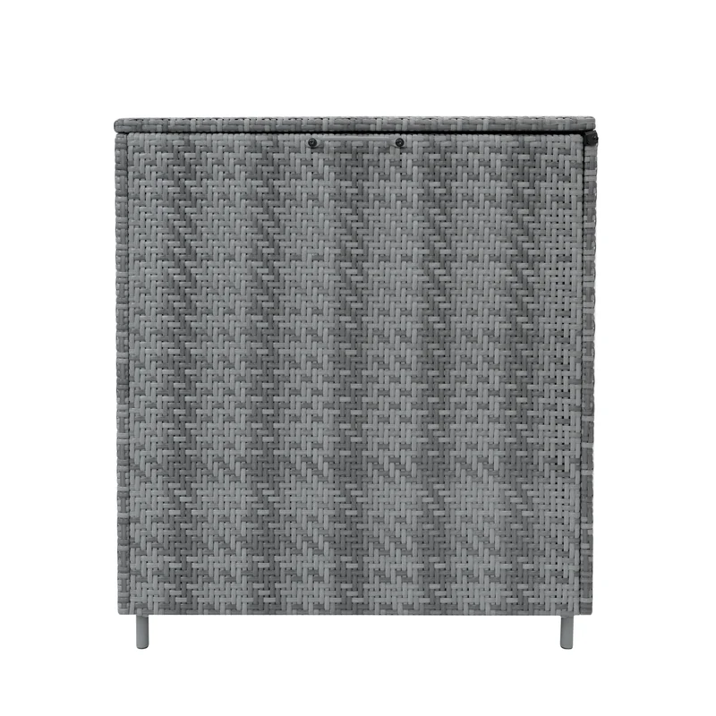 Coffre de Rangement d'Extérieur 700 L en Rotin Gris