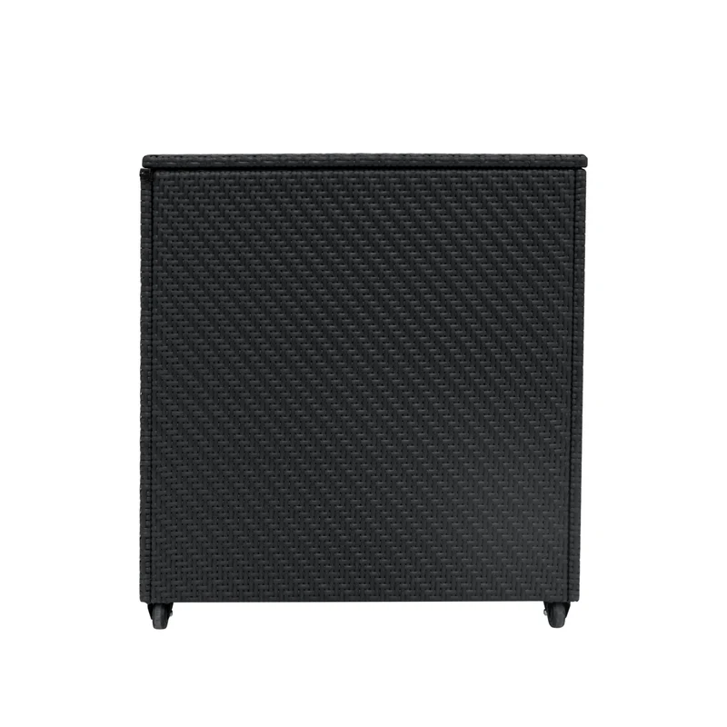 Coffre de Rangement d'Extérieur 700 L en Rotin Noir