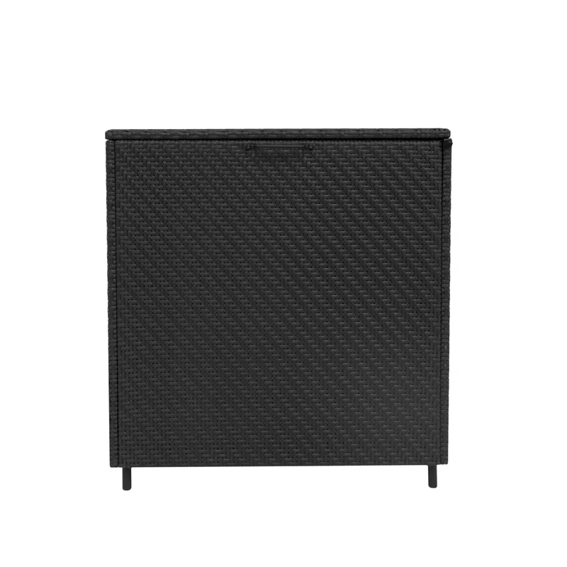 Coffre de Rangement d'Extérieur 700 L en Rotin Noir