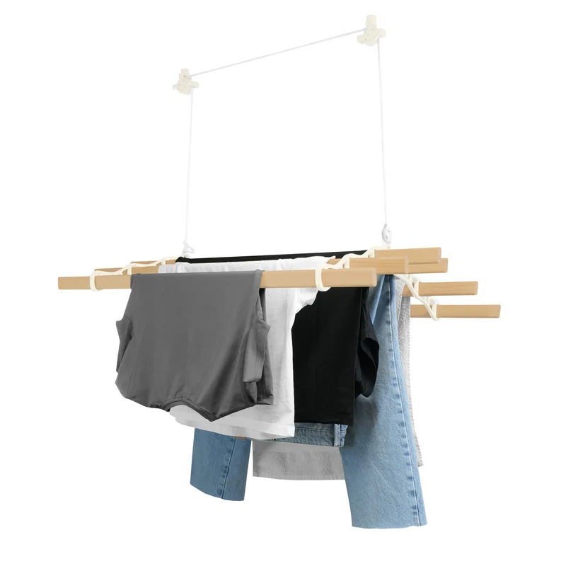 Étendoir à Linge Suspendu de 0,9 m - Ivoire