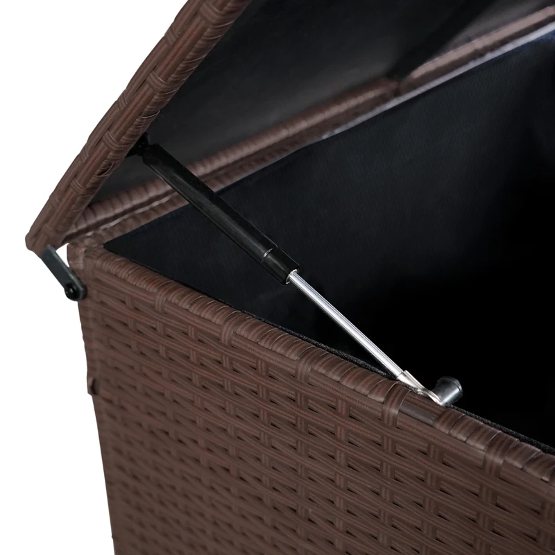 Coffre de Rangement d'Extérieur 582 L en Rotin Marron