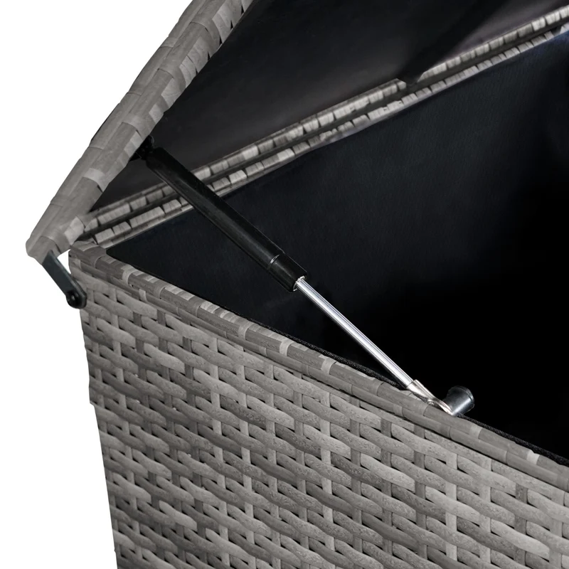 Coffre de Rangement d'Extérieur 582 L en Rotin Gris