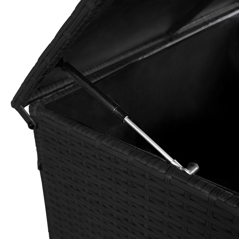 Coffre de Rangement d'Extérieur 582 L en Rotin Noir