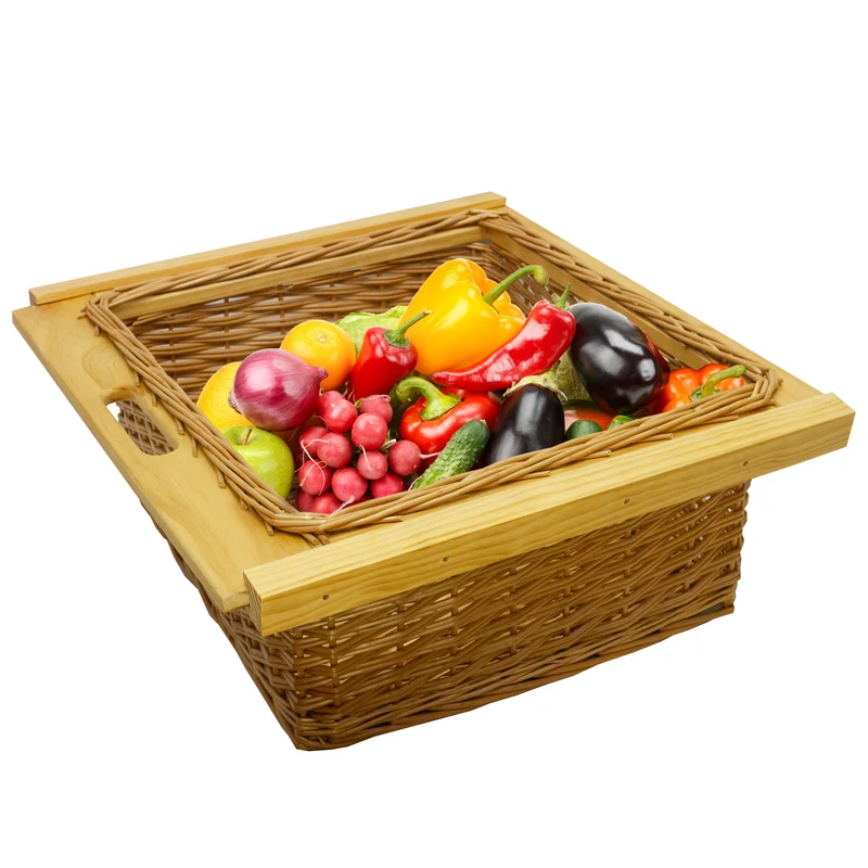 Lot de 3 Paniers Coulissants en Pin 600 mm