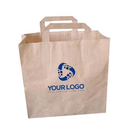 Sac kraft personnalisé 26+20x26cm (250+ unités)
