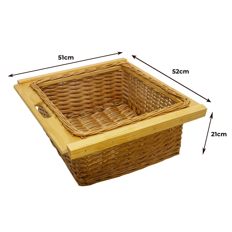 Panier Coulissant en Pin 600 mm