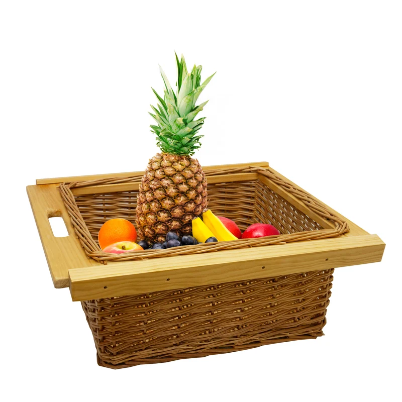 Lot de 2 Paniers Coulissants en Pin 500 mm