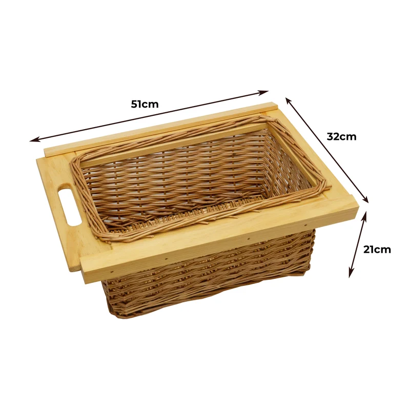 Panier Coulissant en Pin 400 mm