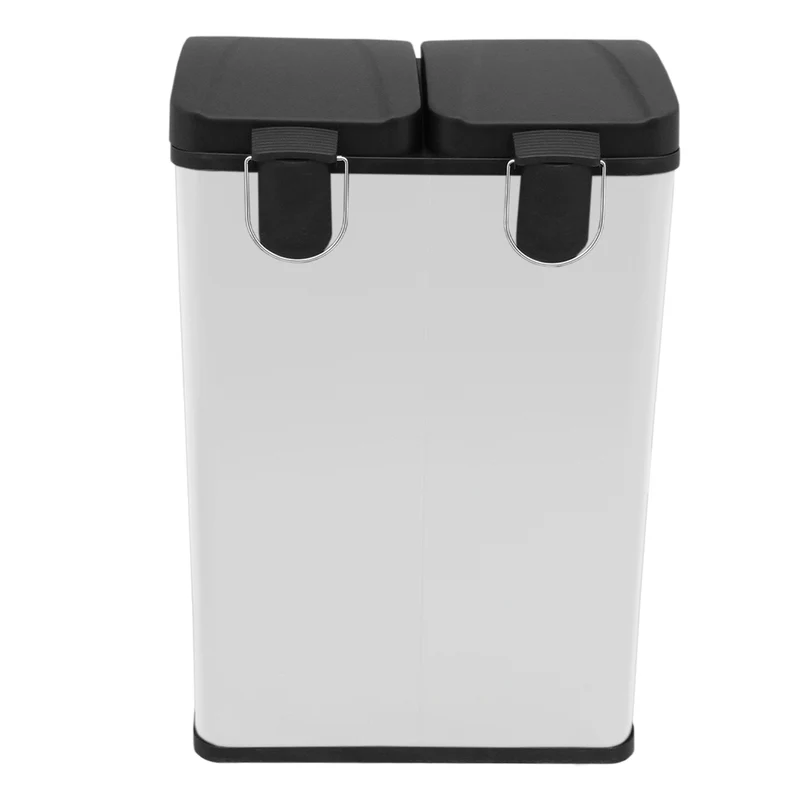 Poubelle de Recyclage à Double Bac 60 L - Blanc