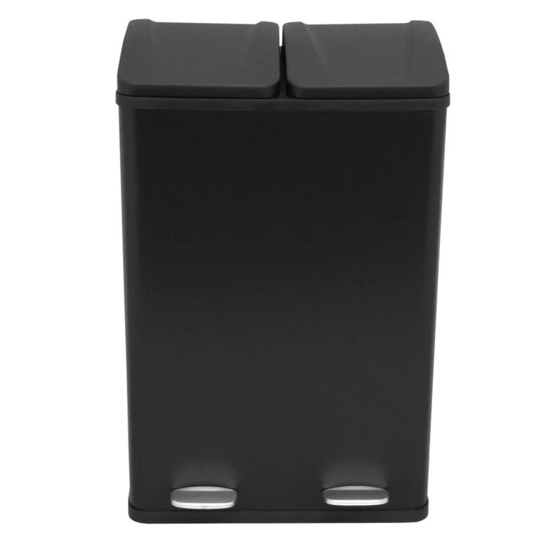 Poubelle de Recyclage à Double Bac 60 L - Noir