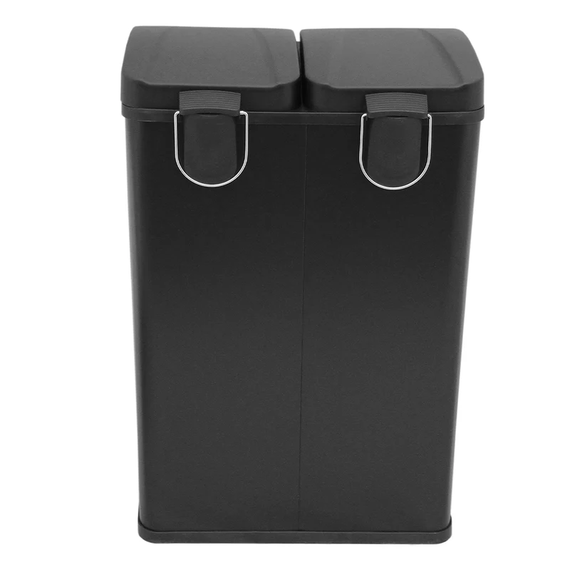 Poubelle de Recyclage à Double Bac 60 L - Noir