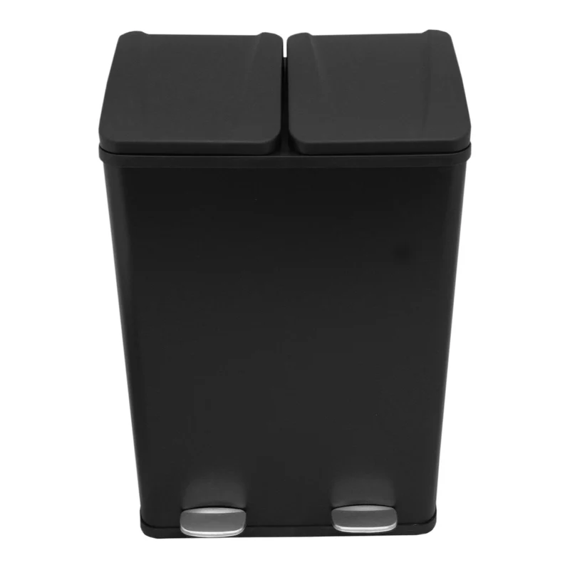 Poubelle de Recyclage à Double Bac 60 L - Noir