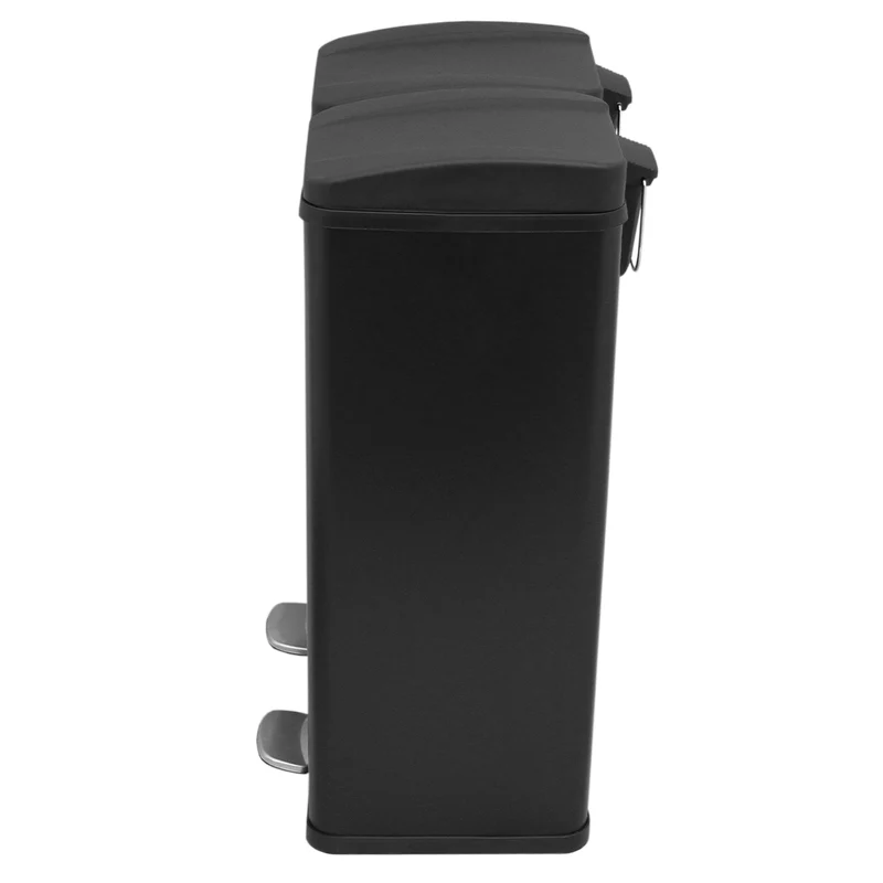 Poubelle de Recyclage à Double Bac 60 L - Noir
