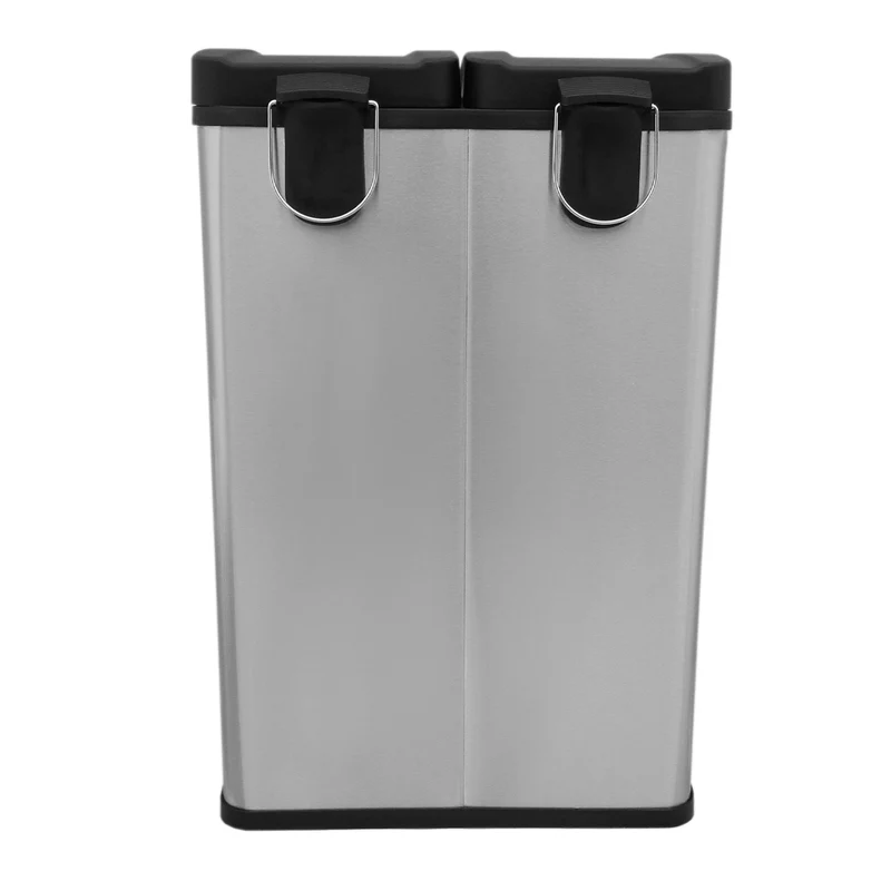 Poubelle de Recyclage à Double Bac 60 L - Acier inoxydable