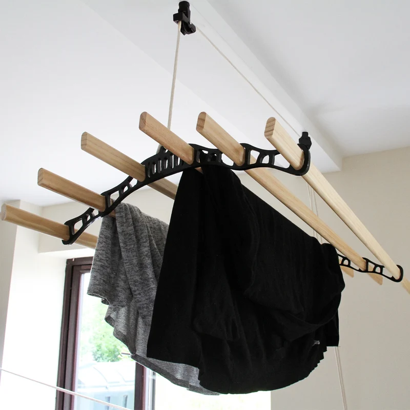 Étendoir à Linge Suspendu de 2 m - Noir