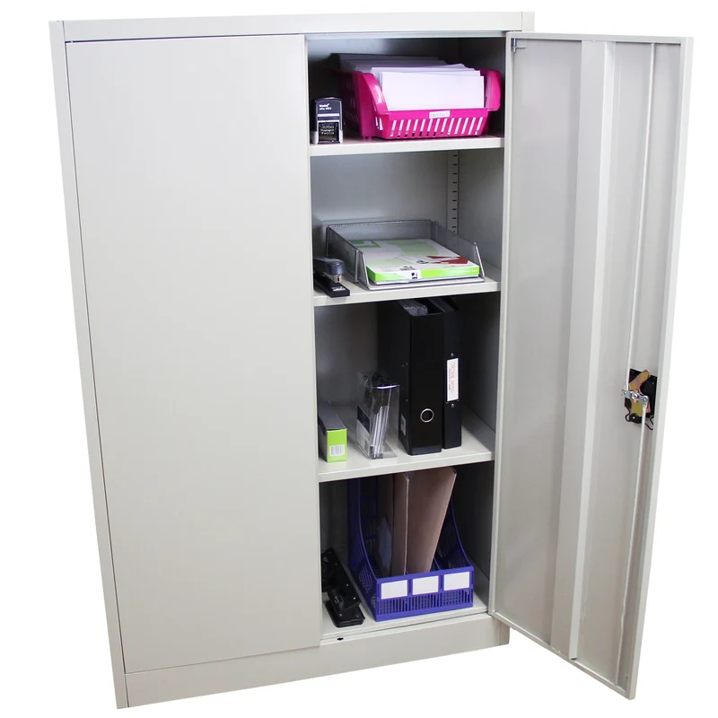 Armoire de Classement Métallique en Acier Gris Clair 140 cm
