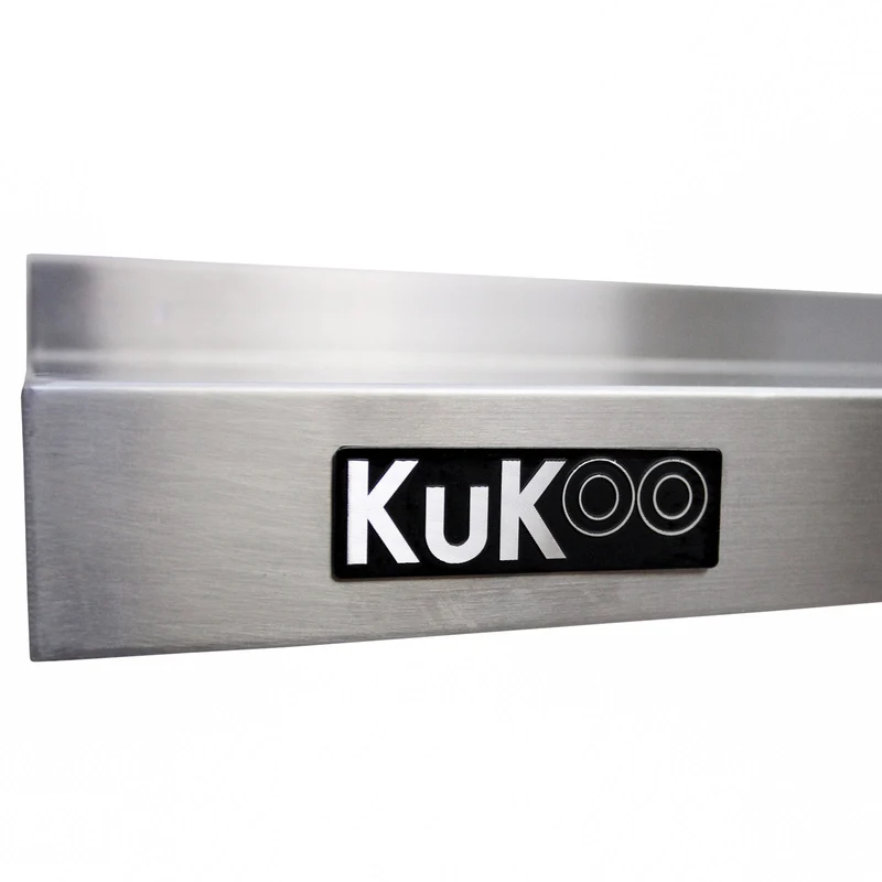 KuKoo 2 Étagères Murales en Inox - 194 cm x 30 cm