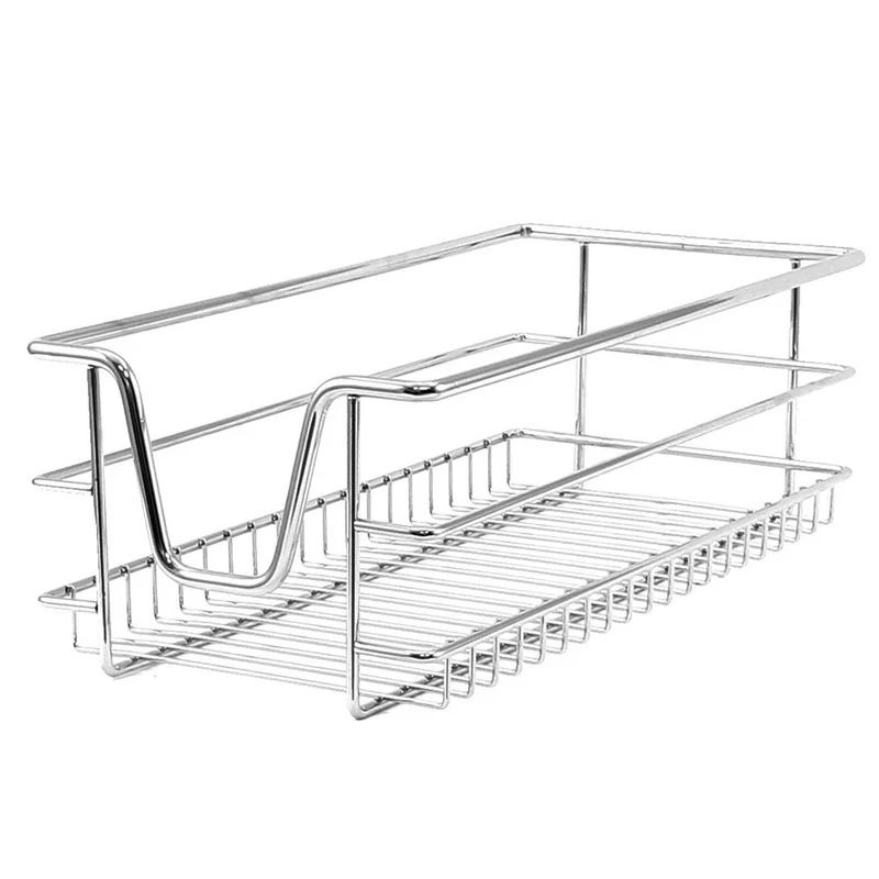 KuKoo Lot de 3 Paniers Coulissants Pour Placard de Cuisine - 30 cm