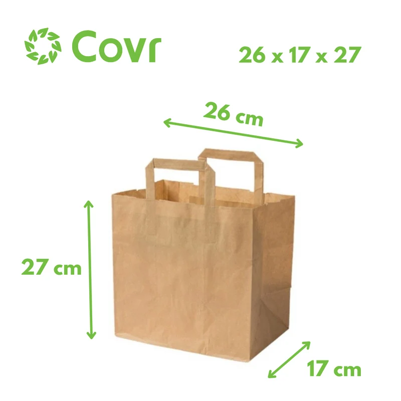 Sacs en papier Kraft recyclé 26+17x28 cm