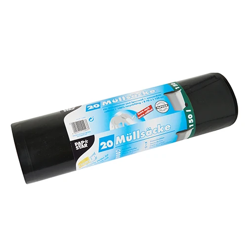 Sacs poubelle. LDPE 150 l 150 cm x 70 cm noir extra fort et très résistant à la déchirure (80 unités)