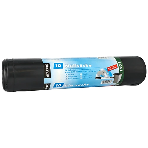 50 Sacs poubelle LDPE 150 l 150 cm x 70 cm noir extra fort et très résistant à la déchirure