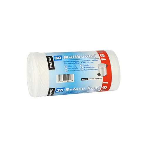 Sacs poubelle. LDPE 18 l 52 cm x 46 cm blanc (540 unités)