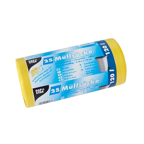 Sacs poubelle. HDPE 120 l 110 cm x 70 cm jaune (500 unités)