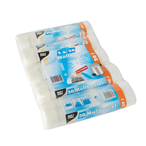 Sacs poubelle lien de fermeture. HDPE 20 l 55 cm x 48 cm transparent (750 unités)
