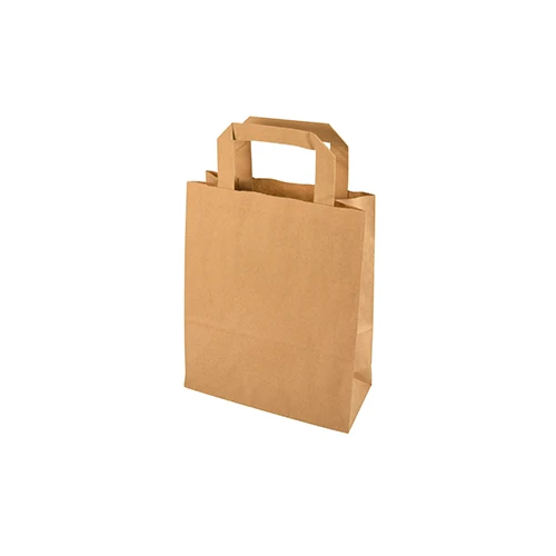 Sacs papier 22 cm x 18 cm x 10 cm marron avec poignée (400 unités)