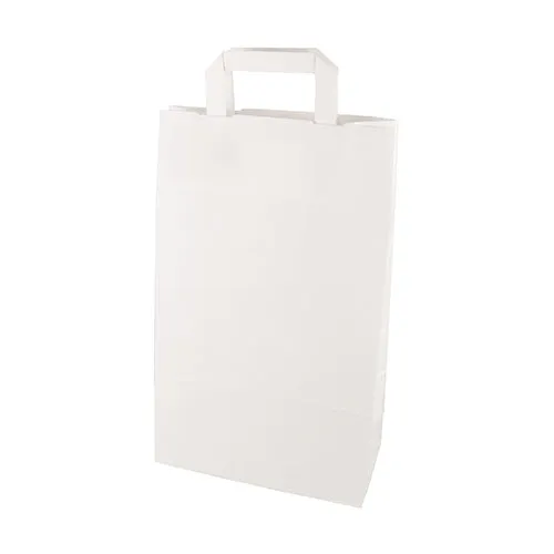 Sacs papier blanc 36 cm x 22 cm x 10 cm avec poignée (400 unités)