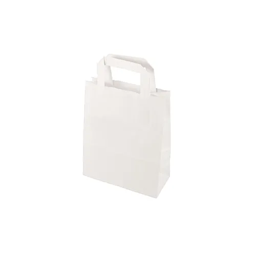 Sacs papier blanc 22 cm x 18 cm x 10 cm avec poignée (400 unités)