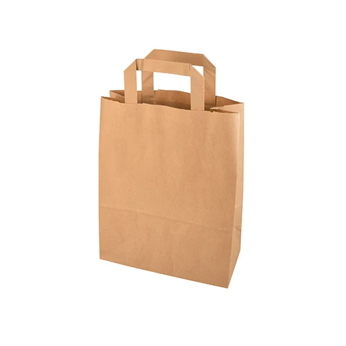 Sacs papier marron 28 cm x 22 cm x 10 cm avec poignée (400 unités)