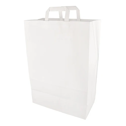 Sacs papier blanc 44 cm x 32 cm x 17 cm avec poignée (200 unités)