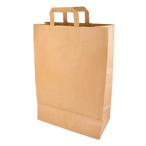 Sacs papier marron 44 cm x 32 cm x 17 cm avec poignée (200 unités)