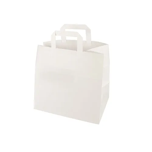 Sacs papier blanc 25 cm x 26 cm x 17 cm avec anses et code EAN individuel (250 unités)