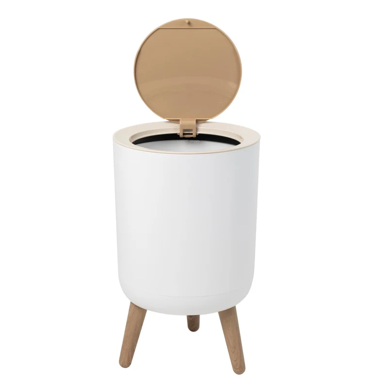 Poubelle sur pied de salle de bain touch 7L MALMO Couleur bois