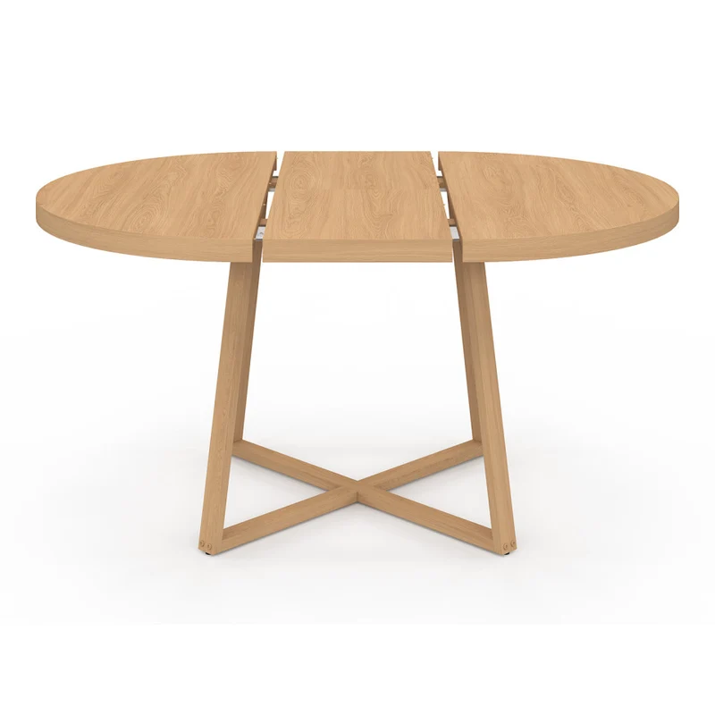 Table repas Sana plateau extensible 110-150 rond et pieds bois