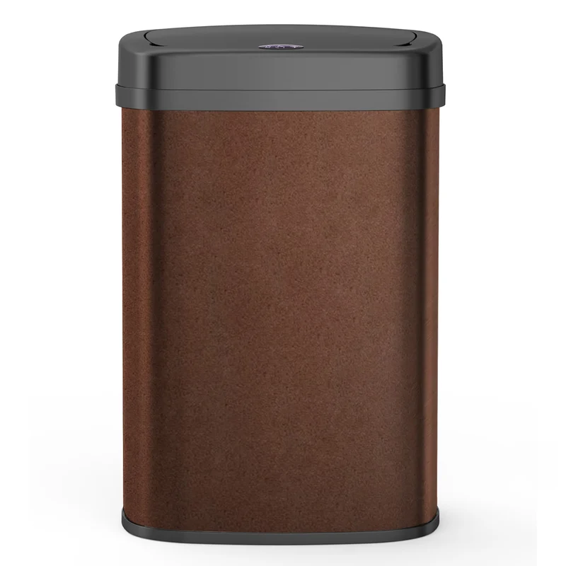 Poubelle de cuisine automatique 58L MAJESTIC CORTEN Marron grande capacité en INOX avec cerclage