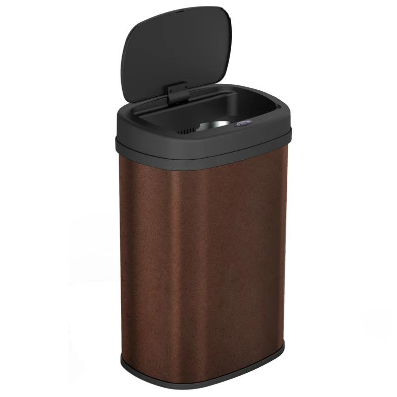 Poubelle de cuisine automatique 58L MAJESTIC CORTEN Marron grande capacité en INOX avec cerclage