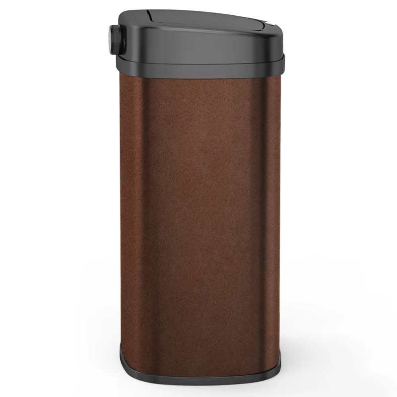 Poubelle de cuisine automatique 58L MAJESTIC CORTEN Marron grande capacité en INOX avec cerclage