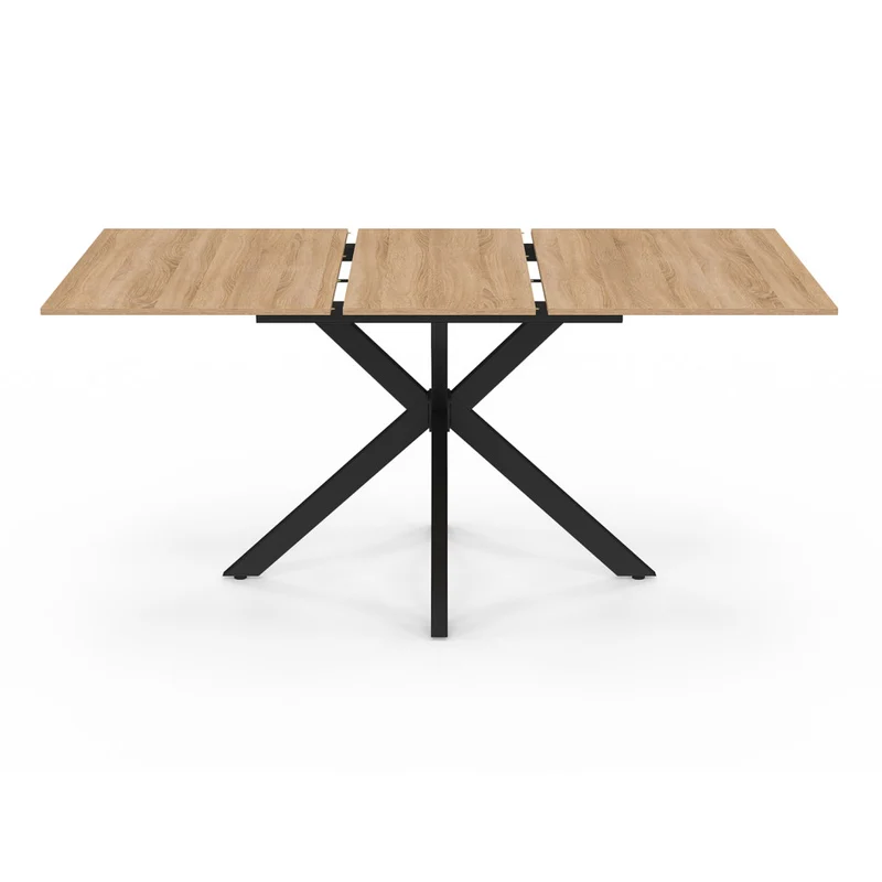 Table repas Spider plateau extensible 120-160cm et pieds croisés noirs