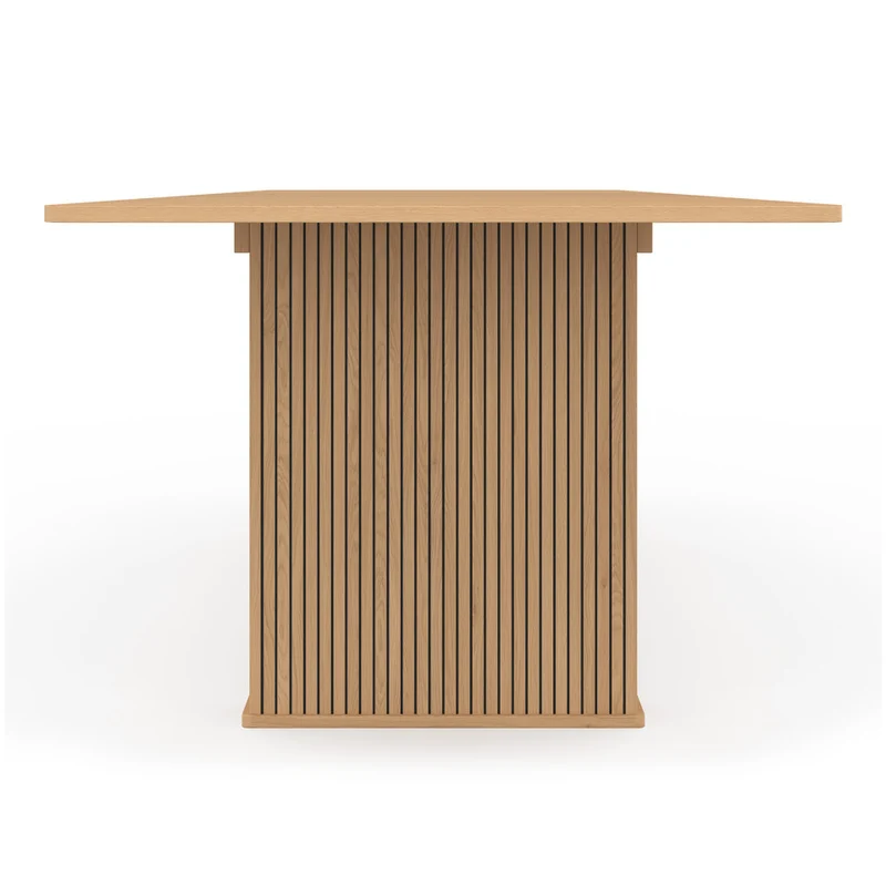 Table repas extensible Faustine 160-240cm bois pieds effet tasseaux