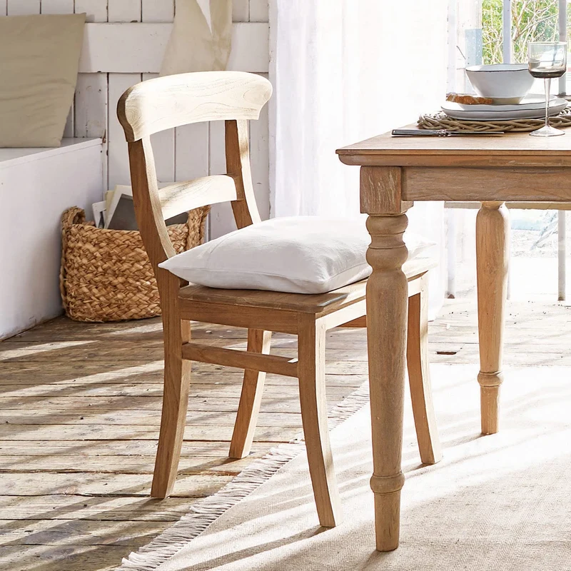 Loberon Chaise Masters - Bois de Teck revalorisé - H/L/P env. 92/52 / 52 cm - Marron Vieilli, Marron Vieilli