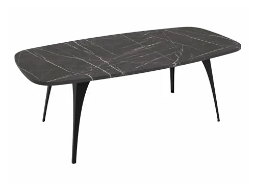 Comfivo Table Basse Oswego 125 Métal Marbre Noir